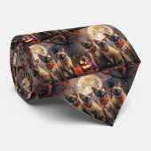 Siamese kat Halloween Spooky Stropdas (Opgerold)