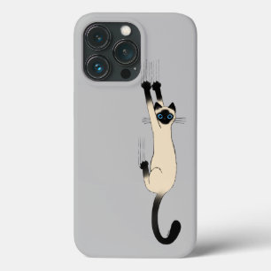 Siamese Kat Hangend   Grappige Kat met Blauwe Ogen Case-Mate iPhone Case