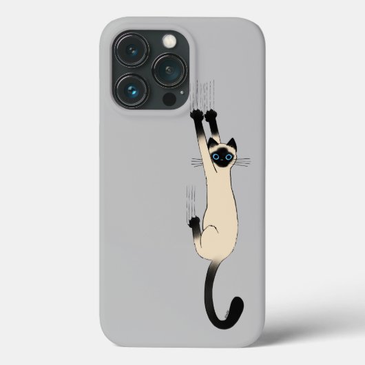 Siamese Kat Hangend | Grappige Kat met Blauwe Ogen Case-Mate iPhone Case (Achterkant)