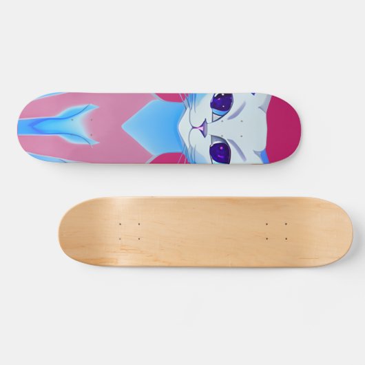 Siamese kat Hot Pink Persoonlijk Skateboard (Horizontaal)