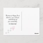 Siamese Kat Huisdier Verlies Van De Dierenarts Briefkaart (Achterkant)