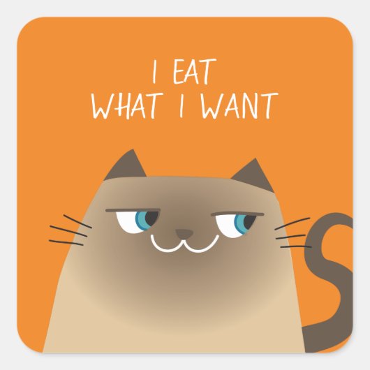 Siamese kat Humor Vierkante Sticker (Voorkant)