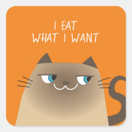 Siamese kat Humor Vierkante Sticker