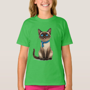 Siamese kat in cartoonstijl t-shirt