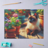 Siamese kat in de tuin schilderen Decoupage Tissuepapier (Craft)