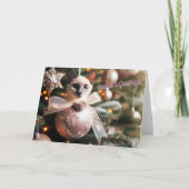 Siamese kat in een kerstboom Kaart (Voorkant)