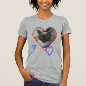 Siamese Kat in Hart T-shirt (Voorkant)