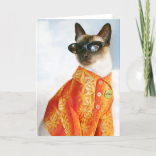 Siamese Kat in Schaduwen Kaart