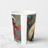 Siamese Kat in Sneeuw Kerstmis Papieren Bekers (Links)