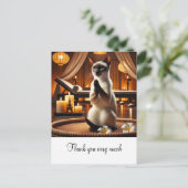 Siamese kat in Spa Bedankt  Briefkaart (Staand voorkant)