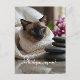 Siamese kat in Spa Bedankt  Briefkaart