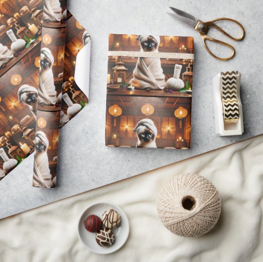 Siamese kat in Spa Cadeaupapier (Crafts)