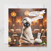 Siamese kat in Spa FEEST Bedankkaart (Voorkant)