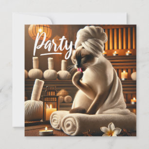 Siamese kat in Spa FEEST uitnodiging