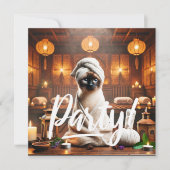 Siamese kat in Spa FEEST uitnodiging (Voorkant)