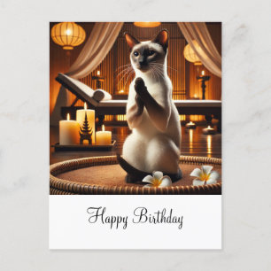 Siamese Kat in Spa Verjaardag Briefkaart