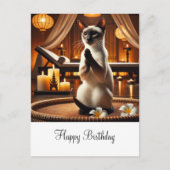 Siamese Kat in Spa Verjaardag  Briefkaart (Voorkant)