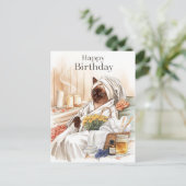 Siamese Kat in Spa Verjaardag  Briefkaart (Staand voorkant)