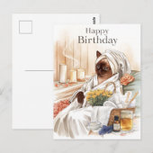 Siamese Kat in Spa Verjaardag  Briefkaart (Voorkant / Achterkant)