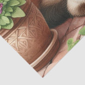 Siamese kat in tuin met kleipotten tissuepapier (Detail)