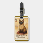 Siamese Kat is je familie Bagagelabel (Voorkant verticaal)