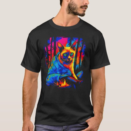 Siamese Kat Kamperen T-shirt (Voorkant)