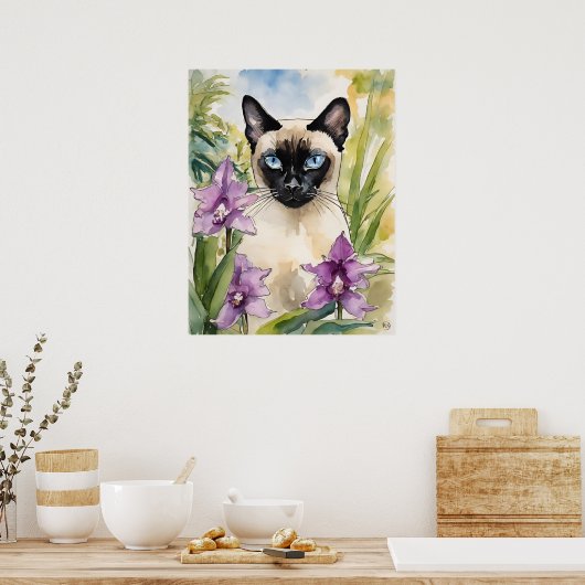 Siamese kat - kat art print (Keuken)