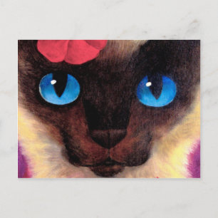 Siamese kat kattenvoer schilderen - Multi Briefkaart