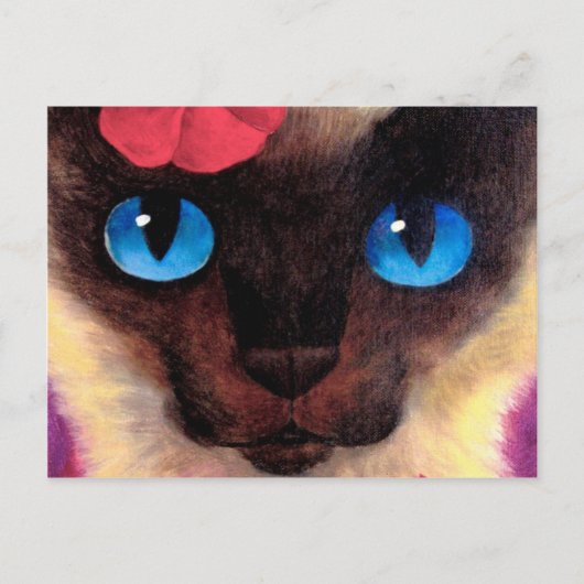 Siamese kat kattenvoer schilderen - Multi Briefkaart (Voorkant)