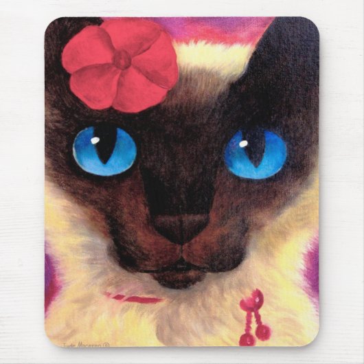 Siamese kat kattenvoer schilderen - Multi Muismat (Voorkant)