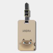 Siamese Kat Kawaii Bagagelabel (Voorkant verticaal)