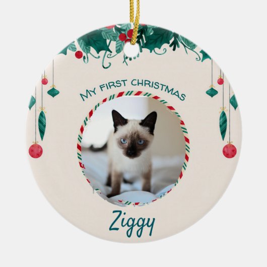 Siamese kat keramisch ornament (Voorkant)