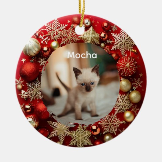 Siamese kat keramisch ornament (Voorkant)