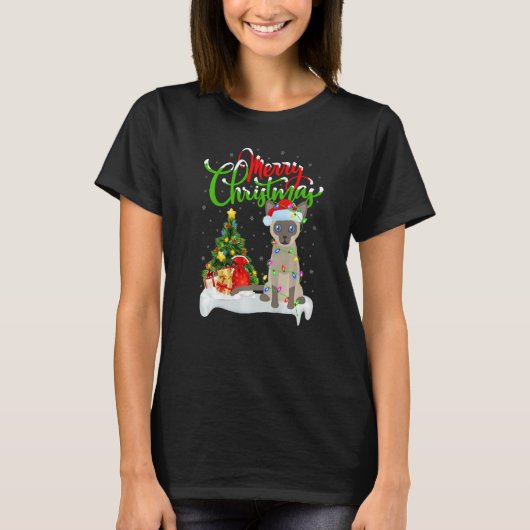 Siamese Kat Kerst Decoraties Siamese Kat Kerstmis T-shirt (Voorkant)