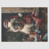 Siamese Kat Kerst Decoupage Tissuepapier (Voorkant)
