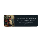 Siamese kat kerst retour adres label (Voorkant)