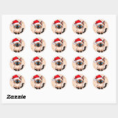 Siamese kat kerst ronde sticker (Vel)