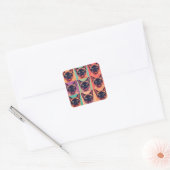 Siamese kat kerst vierkante sticker (Envelop)
