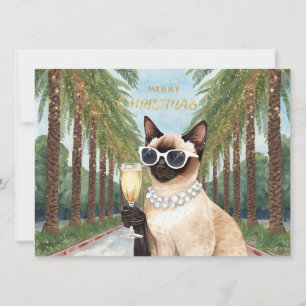 Siamese Kat Kerstgroet uit Californië Feestdagenkaart