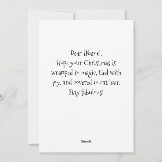 Siamese Kat Kerstkaart – Grappig Kerstfeest (Achterkant)