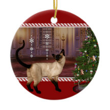 Siamese kat - Kerstkerstversiering rond de ronde
