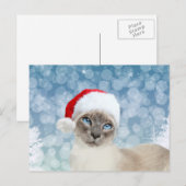Siamese kat Kerstmis Feestdagenkaart (Voorkant / Achterkant)