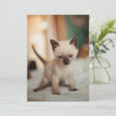 Siamese kat Kerstmis Feestdagenkaart (Staand voorkant)