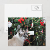 Siamese kat Kerstmis Feestdagenkaart (Voorkant / Achterkant)
