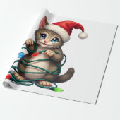 Siamese Kat Kerstmis V-Neck (2) Cadeaupapier (Uitgerold)