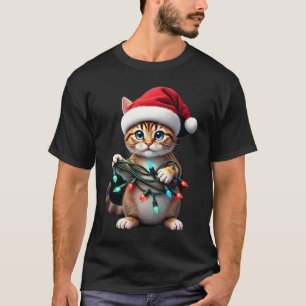 Siamese Kat Kerstmis V-Neck (2) T-shirt