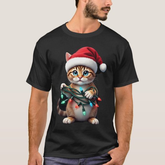 Siamese Kat Kerstmis V-Neck (2) T-shirt (Voorkant)