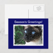 Siamese Kat Kerstmis Winter Feestdagenkaart (Voorkant / Achterkant)