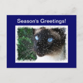 Siamese Kat Kerstmis Winter Feestdagenkaart (Voorkant)