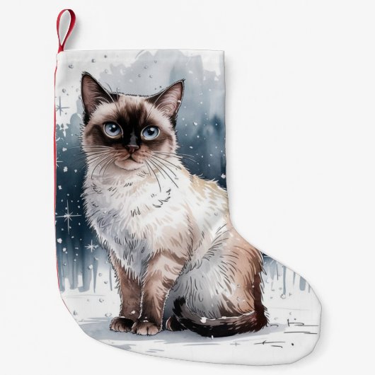 Siamese Kat Kerstmiskous Kleine Kerstsok (Voorkant)